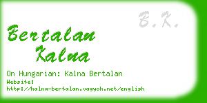 bertalan kalna business card
